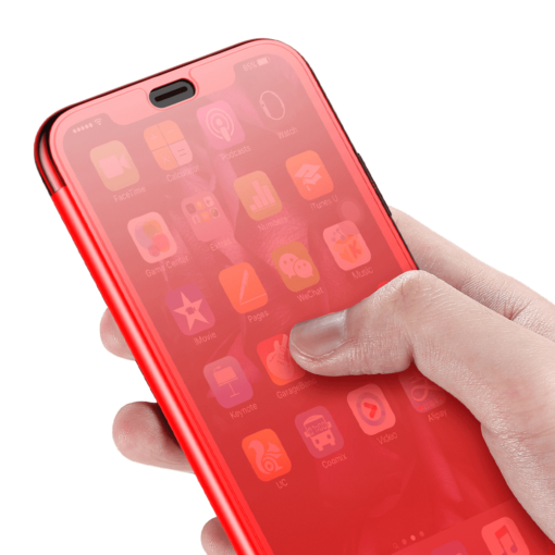 iPhone X kaaned Baseus Touchable Case TPU Flip kaitseklaasiga punane 2