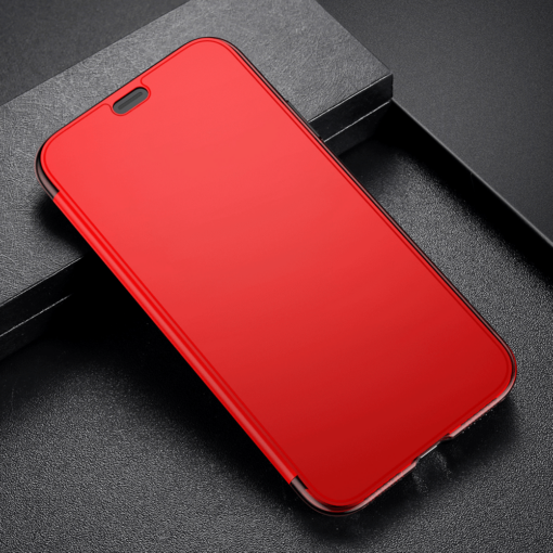 iPhone X kaaned Baseus Touchable Case TPU Flip kaitseklaasiga punane 9