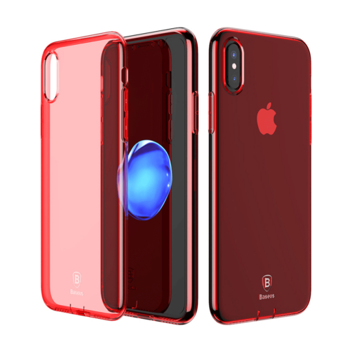 iPhone X ümbris Baseus Simple Gel TPU silikoon punane 1