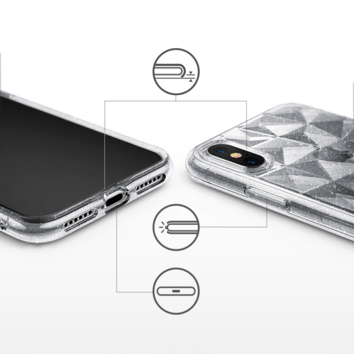 iPhone X ümbris Ringke Air Prism Glitter 3D silikoonist ümbris hall 4