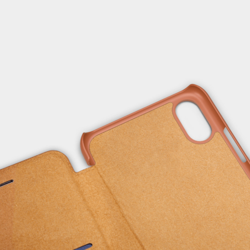 iPhone X ümbris kaaned Nillkinn Qin nahk leather pruun 8
