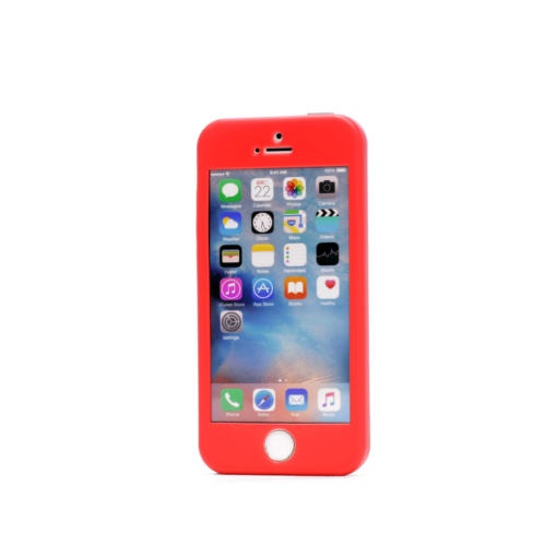 iphone 5 5s se 360 silikoonist ümbris punane min