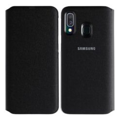 Samsung A40 wallet kaaned musta värvi