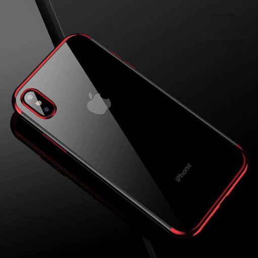 iPhone XS ja X ümbris silikoonist punaste servadega 9