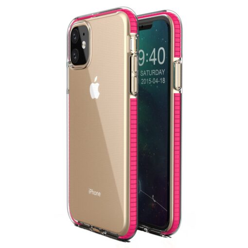 iPhone 11 silikoonist ümbris roosa servaga