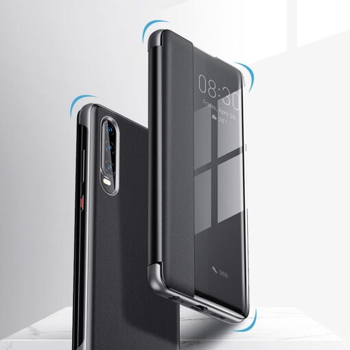 Huawei P30 Smart View Flip Cover Bookcase kaaned Smart Window khaki 10