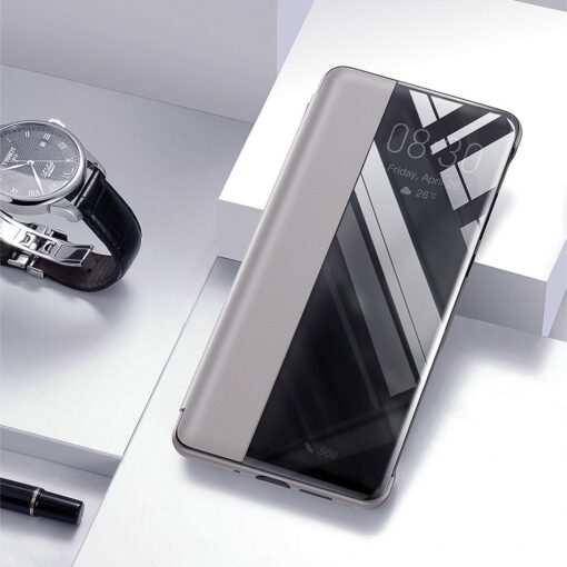 Huawei P30 Smart View Flip Cover Bookcase kaaned Smart Window khaki 17