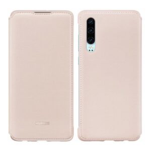Huawei P30 kaaned kaarditaskuga kunstnahast roosat värvi