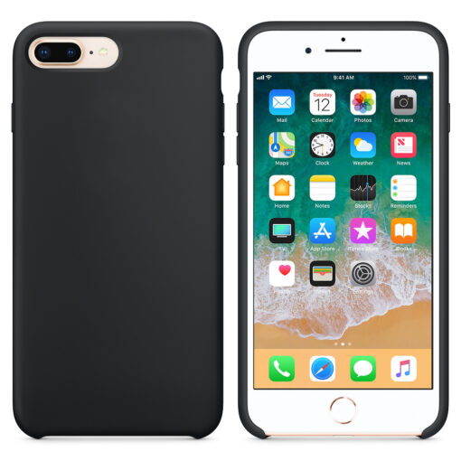 iPhone 8 Plus silikoonist kaaned musta värvi eest tagant
