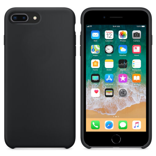 iPhone 8 Plus silikoonist kaaned musta värvi eest tagant must