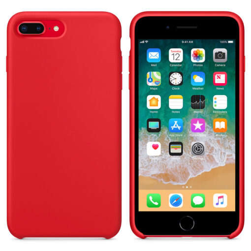 iPhone 8 Plus silikoonist kaaned punast värvi eest tagant must
