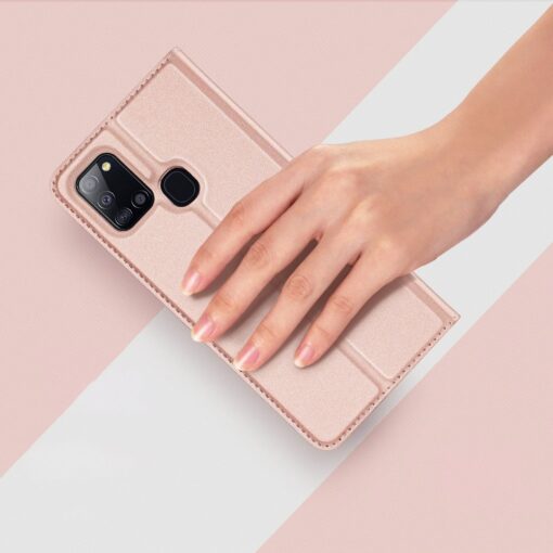 Samsung A21S kaaned roosat värvi kaarditaskuga dux ducis 13