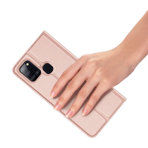 Samsung A21S kaaned roosat värvi kaarditaskuga dux ducis 21