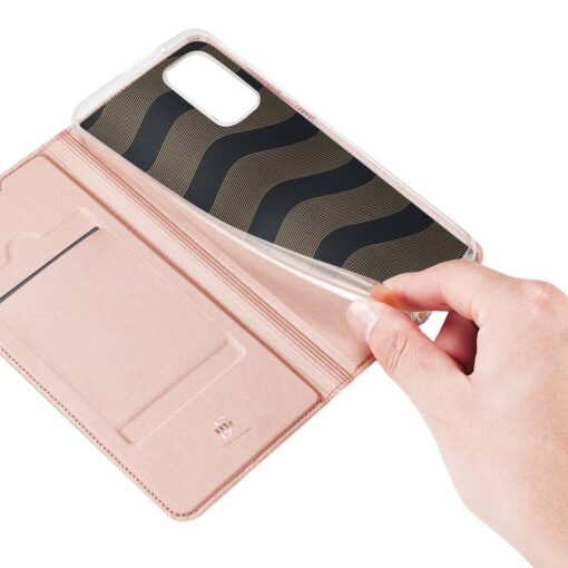 Samsung A41 kaarditaskuga kaaned roosat värvi kunstnahast DUX DUCIS 7