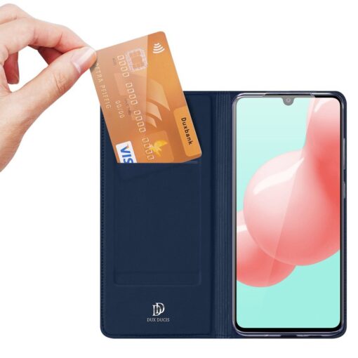 Samsung A41 kaarditaskuga kaaned sinist värvi kunstnahast DUX DUCIS 2
