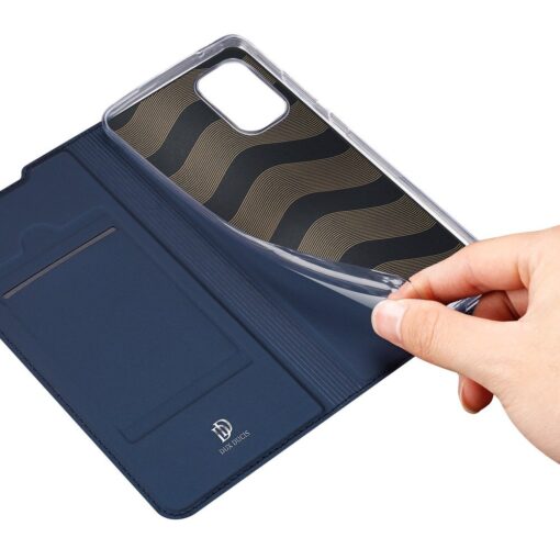 Samsung A41 kaarditaskuga kaaned sinist värvi kunstnahast DUX DUCIS 8