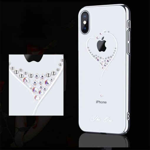 Kingxbar Wish Series case decorated with original Swarovski crystals iPhone 11 silver 5