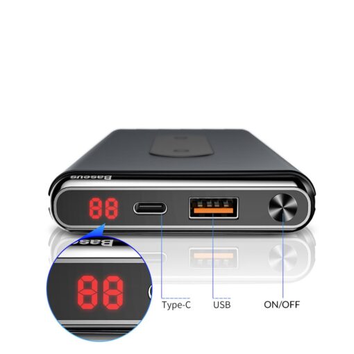 Juhtmevaba laadijaga akupank Baseus Wireless Charger Qi 10 000 mAh 15W USB Type C PD Quick Charge 3.0 QC WXHSD D01 14