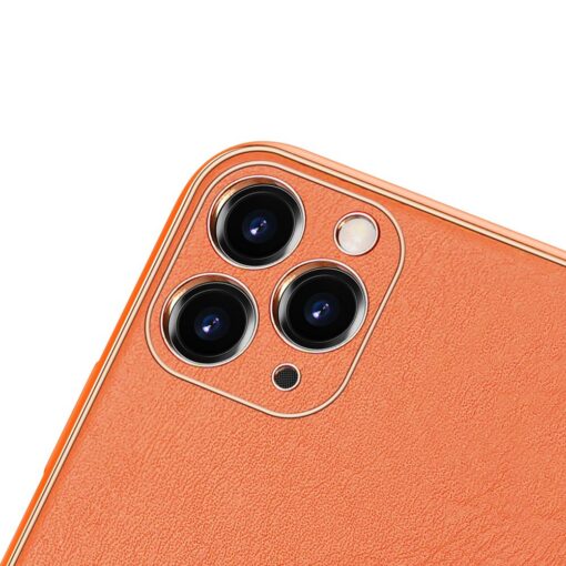 iPhone 11 Pro ümbris YOLO kunstnahast ja silikoonist servadega oranž 2