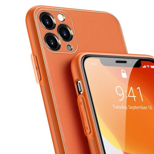 iPhone 11 Pro ümbris YOLO kunstnahast ja silikoonist servadega oranž 3