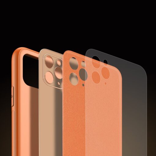 iPhone 11 Pro ümbris YOLO kunstnahast ja silikoonist servadega oranž 7