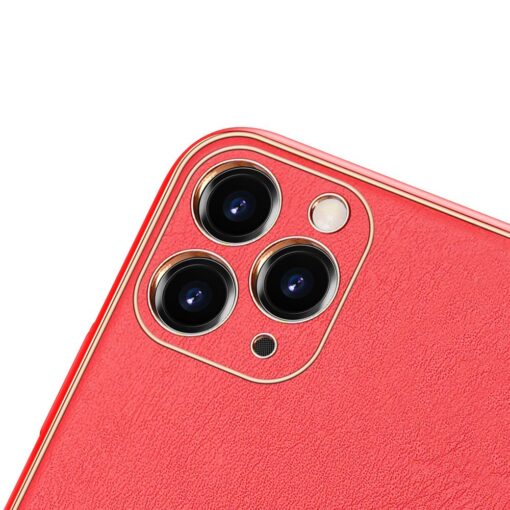 iPhone 11 Pro ümbris YOLO kunstnahast ja silikoonist servadega punane 2