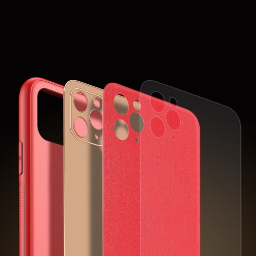 iPhone 11 Pro ümbris YOLO kunstnahast ja silikoonist servadega punane 6