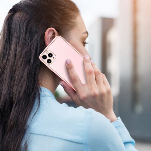 iPhone 11 Pro ümbris YOLO kunstnahast ja silikoonist servadega roosa 10