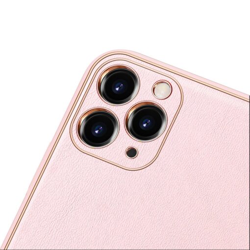 iPhone 11 Pro ümbris YOLO kunstnahast ja silikoonist servadega roosa 2