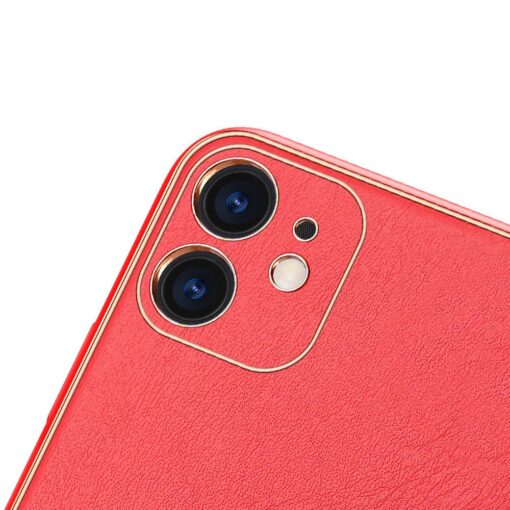 iPhone 11 ümbris YOLO kunstnahast ja silikoonist servadega punane 2