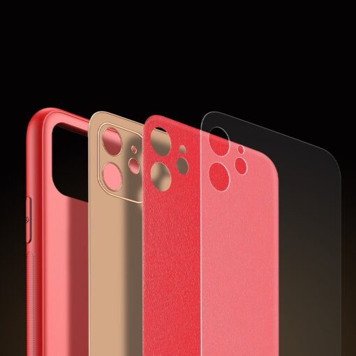iPhone 11 ümbris YOLO kunstnahast ja silikoonist servadega punane 7