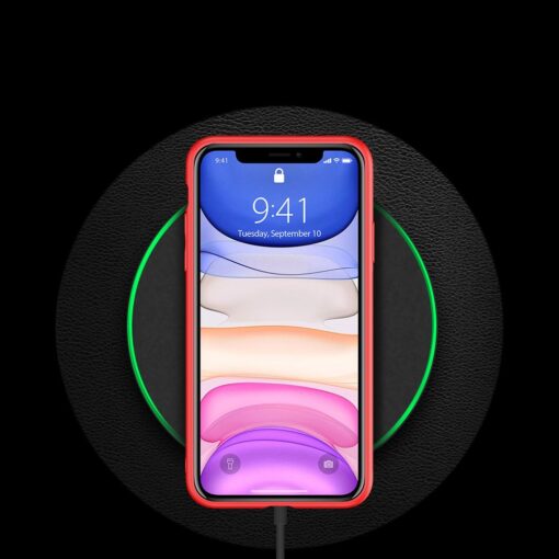 iPhone 11 ümbris YOLO kunstnahast ja silikoonist servadega punane 9