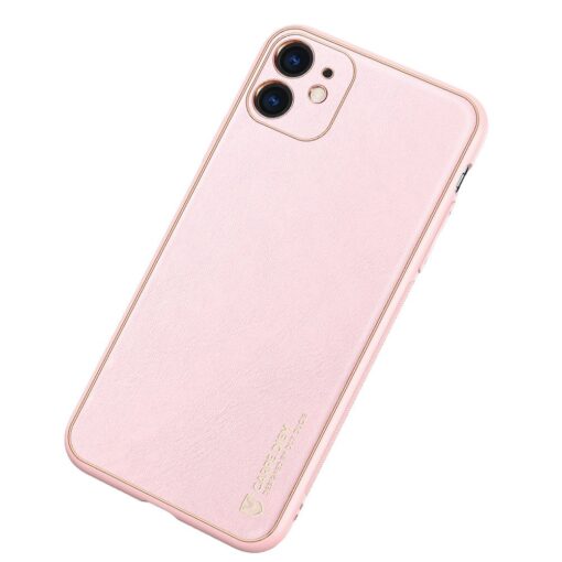 iPhone 11 ümbris YOLO kunstnahast ja silikoonist servadega roosa 1