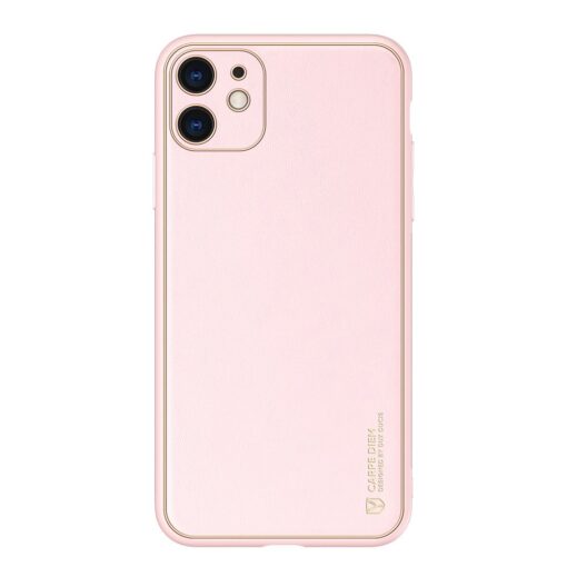 iPhone 11 ümbris YOLO kunstnahast ja silikoonist servadega roosa 11