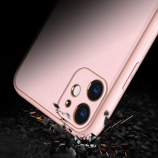 iPhone 11 ümbris YOLO kunstnahast ja silikoonist servadega roosa 13