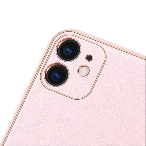 iPhone 11 ümbris YOLO kunstnahast ja silikoonist servadega roosa 2