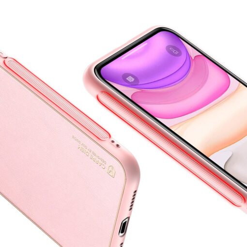 iPhone 11 ümbris YOLO kunstnahast ja silikoonist servadega roosa 3