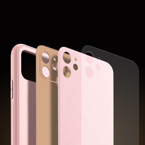 iPhone 11 ümbris YOLO kunstnahast ja silikoonist servadega roosa 6