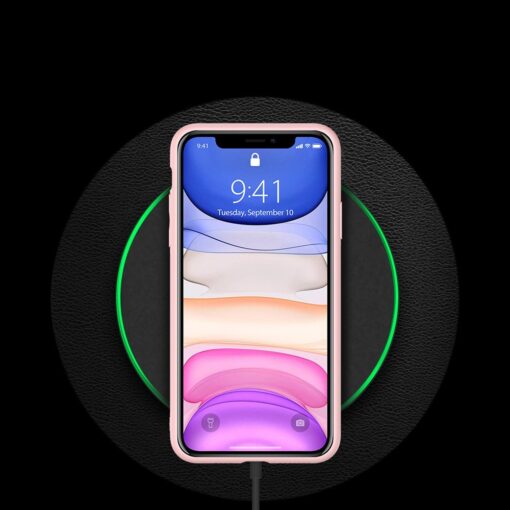 iPhone 11 ümbris YOLO kunstnahast ja silikoonist servadega roosa 8