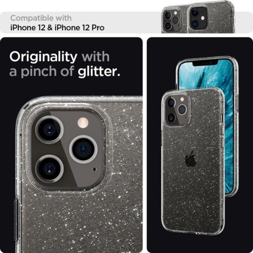 iPhone 12 12 Pro Spigen Liquid Crystal ümbris silikoonist sädelev 8