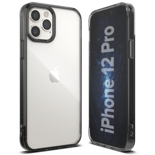 iPhone 12 12 Pro kaaned Ringke Fusion plastikust ja silikoonist raamiga hall 2