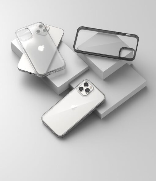 iPhone 12 12 Pro kaaned Ringke Fusion plastikust ja silikoonist raamiga hall 3