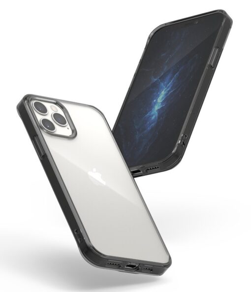 iPhone 12 12 Pro kaaned Ringke Fusion plastikust ja silikoonist raamiga hall 4