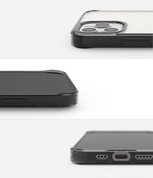 iPhone 12 12 Pro kaaned Ringke Fusion plastikust ja silikoonist raamiga hall 7