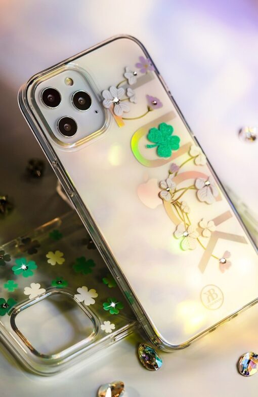iPhone 12 iPhone 12 Pro ümbris Kingxbar Lucky elastsest plastikust Swarowski kristallikestega Clover 5
