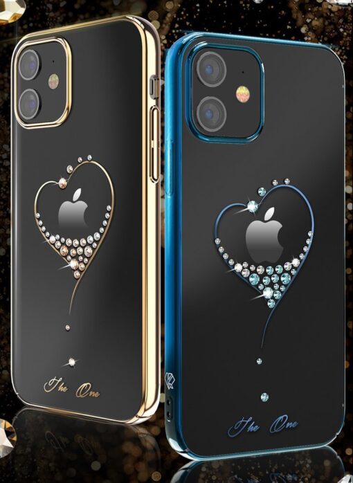 iPhone 12 iPhone 12 Pro ümbris Kingxbar Wish elastsest plastikust Swarowski kristallikestega kuldne 2