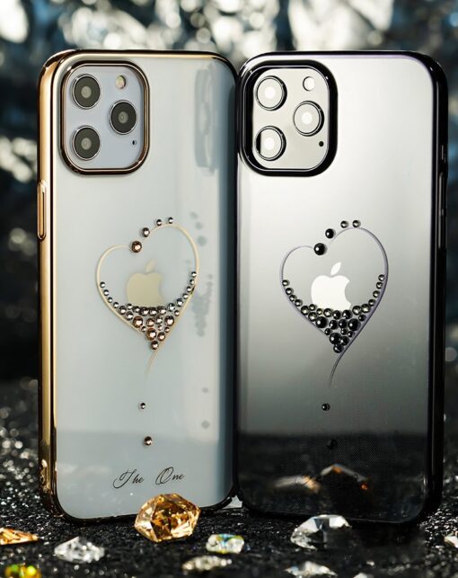 iPhone 12 iPhone 12 Pro ümbris Kingxbar Wish elastsest plastikust Swarowski kristallikestega must 12