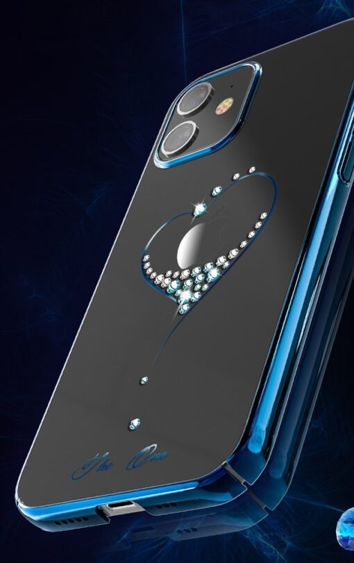 iPhone 12 iPhone 12 Pro ümbris Kingxbar Wish elastsest plastikust Swarowski kristallikestega sinine 7