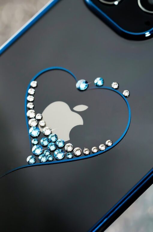 iPhone 12 iPhone 12 Pro ümbris Kingxbar Wish elastsest plastikust Swarowski kristallikestega sinine 9