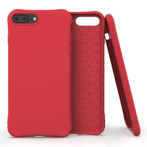 iPhone 7 ja 8 Plus ümbris silikoonist tugevdatud nurkadega punane